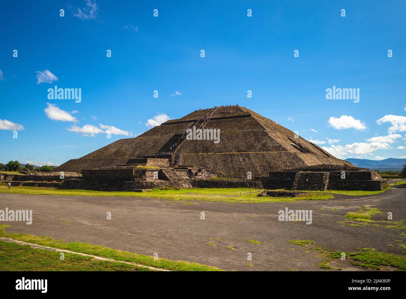 Piramide di sole a Teotihuacan, sito patrimonio dell'umanità dell'UNESCO del messico Foto Stock