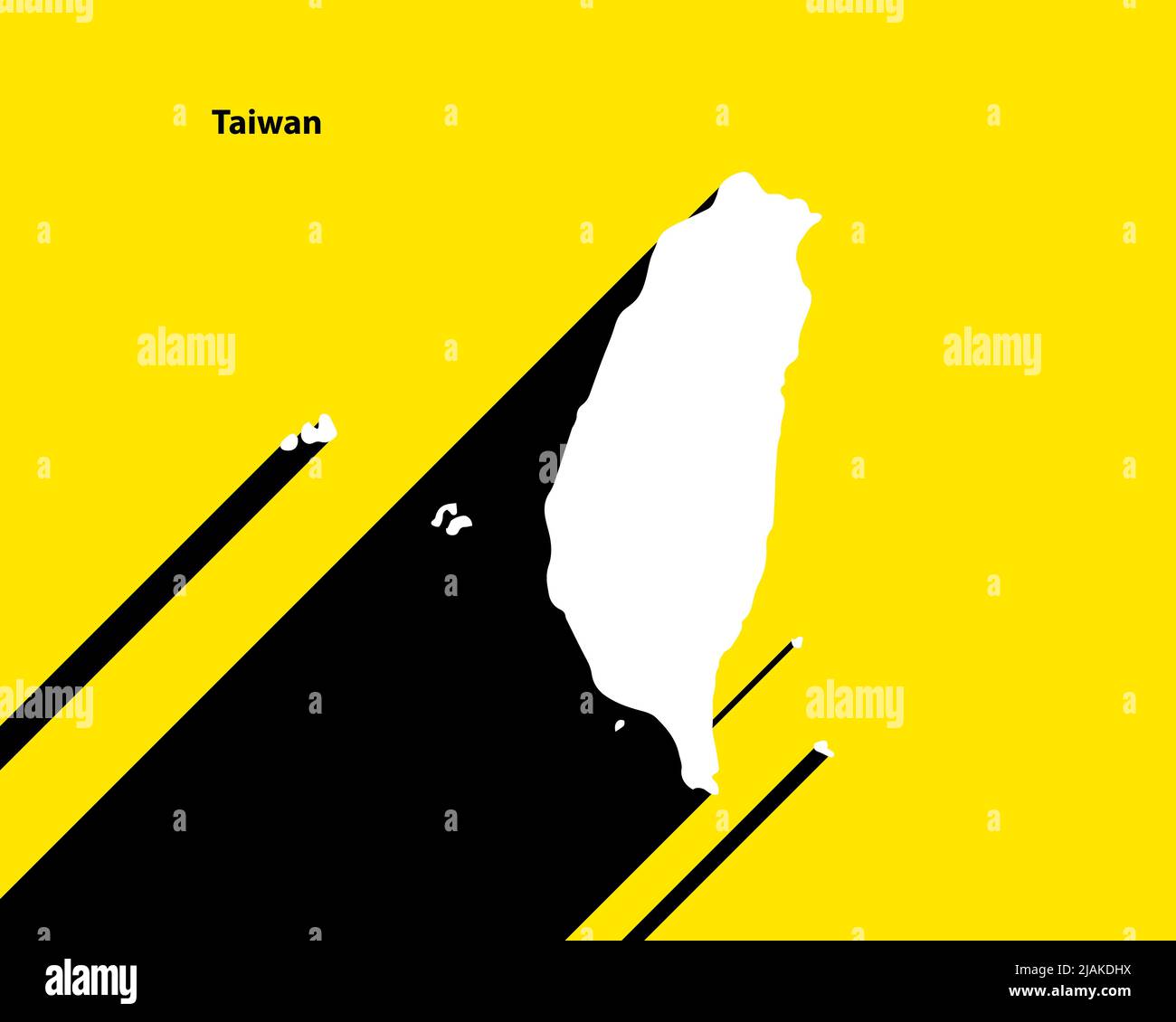 Mappa di Taiwan su poster retrò con lunga ombra. Segno vintage facile da modificare, manipolare, ridimensionare o colorare. Illustrazione Vettoriale