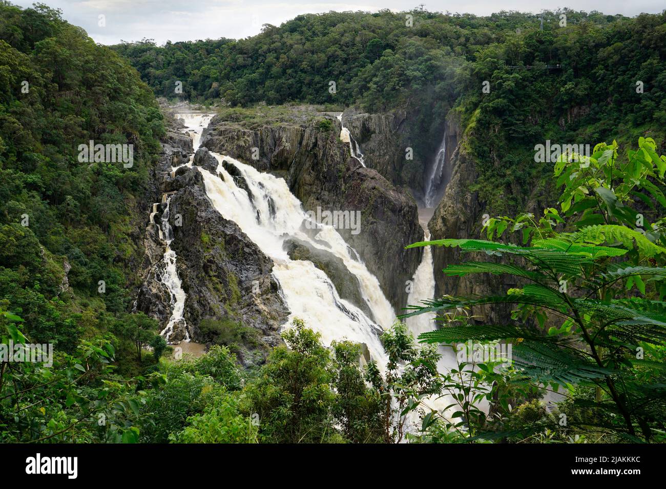 Barron Falls Queensland Australia in piena alluvione Foto Stock