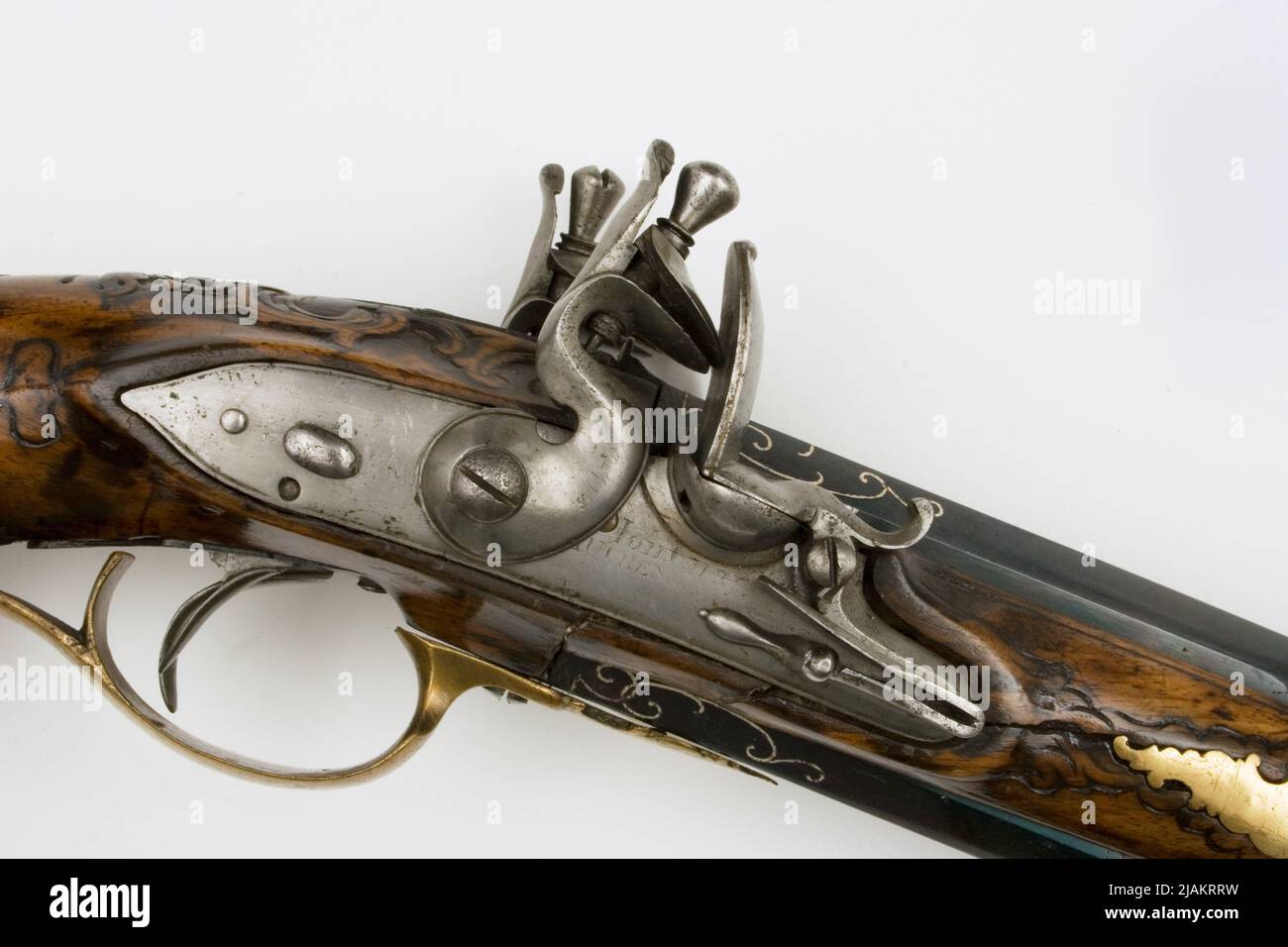 Pistola per tubi con due castelli di roccia Kuchenreuter, Johann Christoph, II (1755 1818) Foto Stock