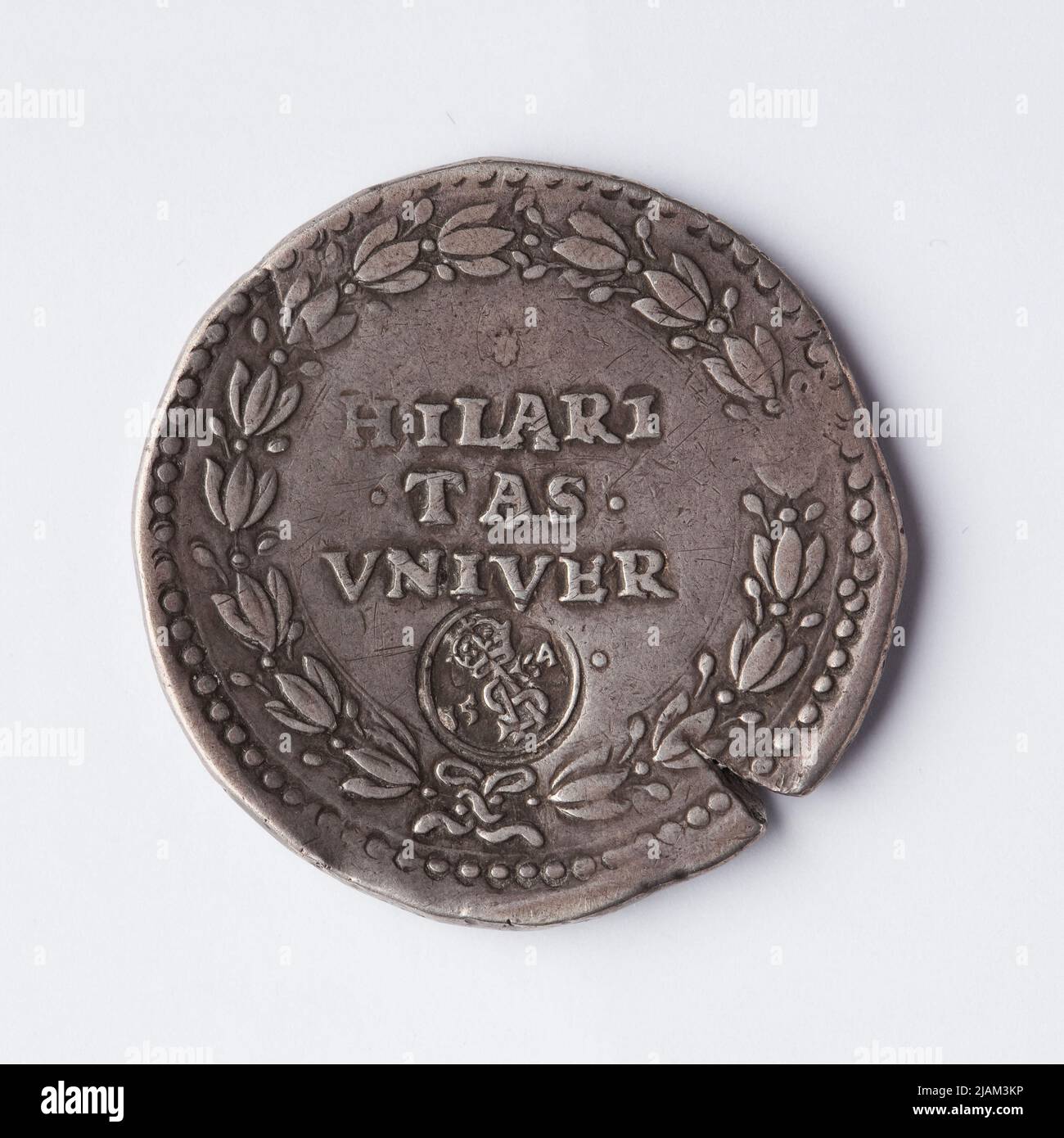 Sigismondo II Augusto [1544 (1548) – 1572], Patacono napoletano spagnolo di Filippo II con un segno opposto di Sigismondo Augusto dal 1564, Vilnius Zygmunt II agosto, Mint di Vilnius Foto Stock