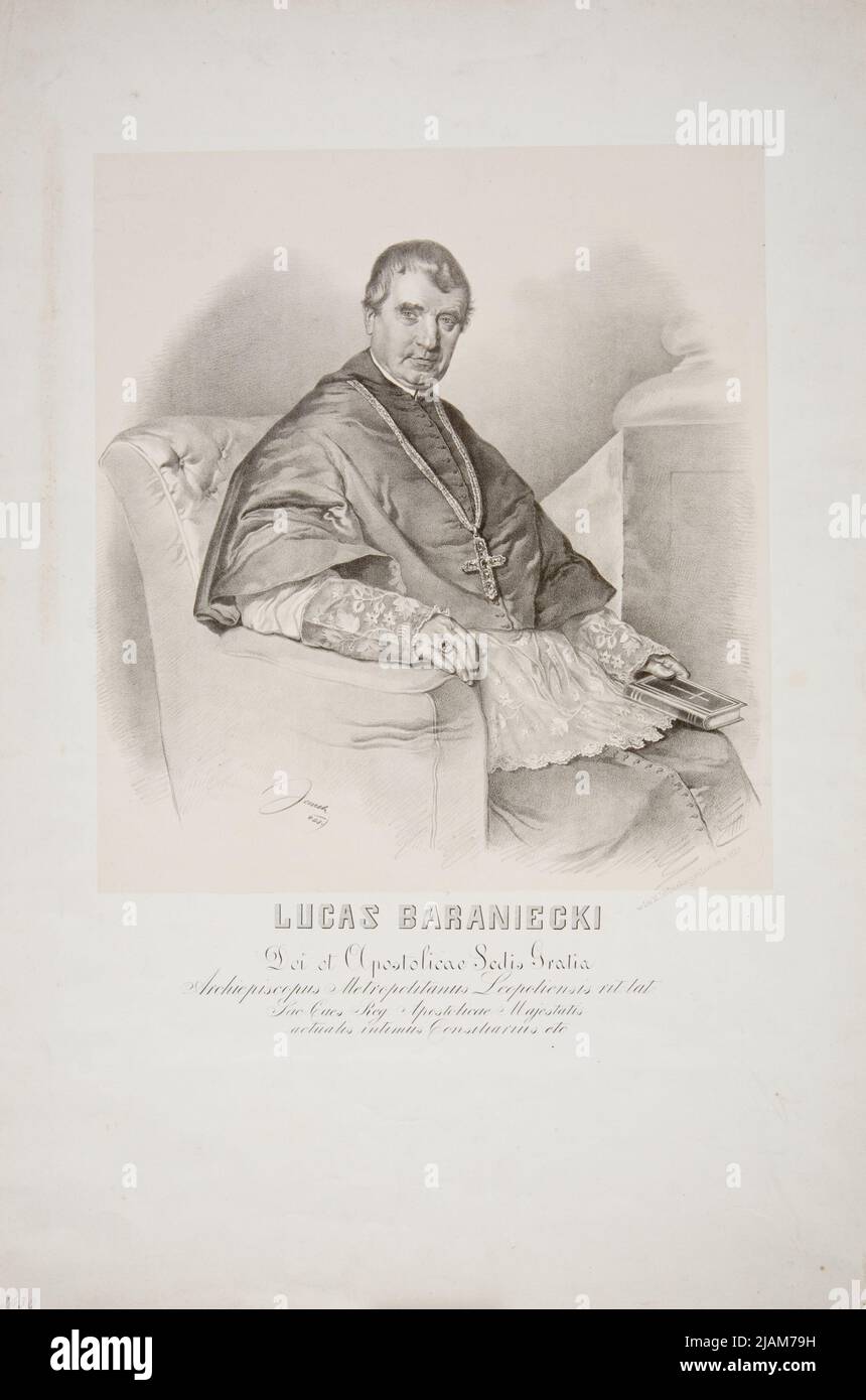 Łukasz Baraniecki, (1798 1858), lviv canone dal 1836, consigliere austriaco segreto (1851), arcivescovo di Lviv, co-fondatore e custode spirituale della Congregazione delle Suore della Provvidenza di Dio. Ignoto, litografico: apple Marcin Foto Stock