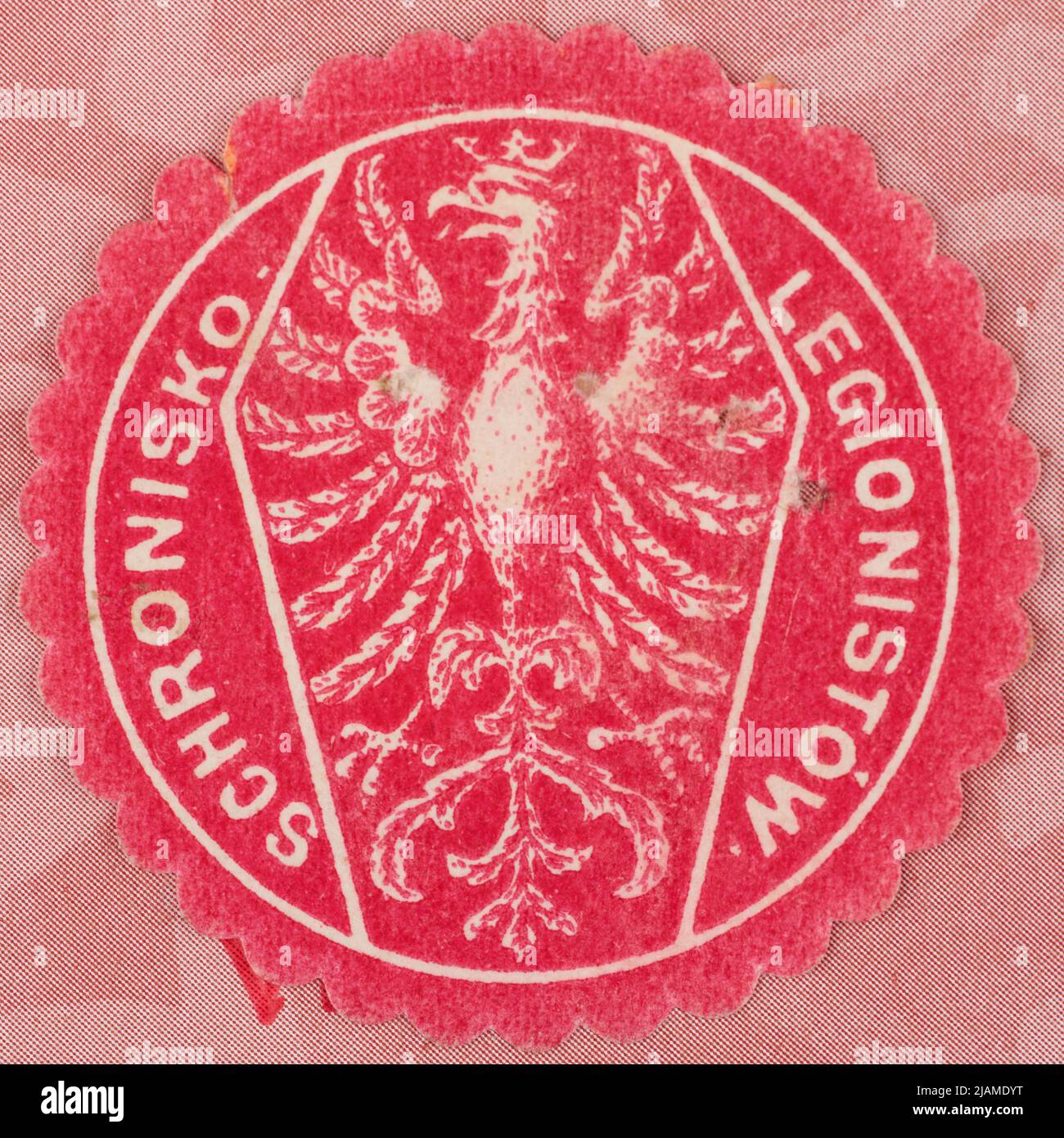 Badge del collezionista di carta per il rifugio dei legionari” Ufficio Centrale degli Editori del Supremo Comitato Nazionale, la Union Printing House di Cracovia Foto Stock