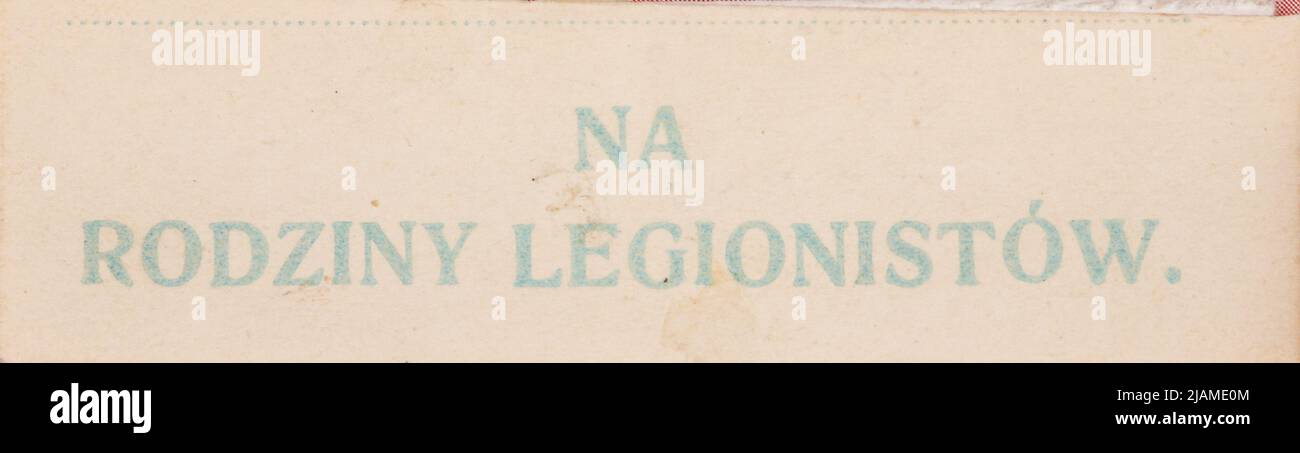 Badge del collezionista di carta per le famiglie dei legionari” Ufficio Centrale degli Editori del Supremo Comitato Nazionale, la Union Printing House di Cracovia Foto Stock