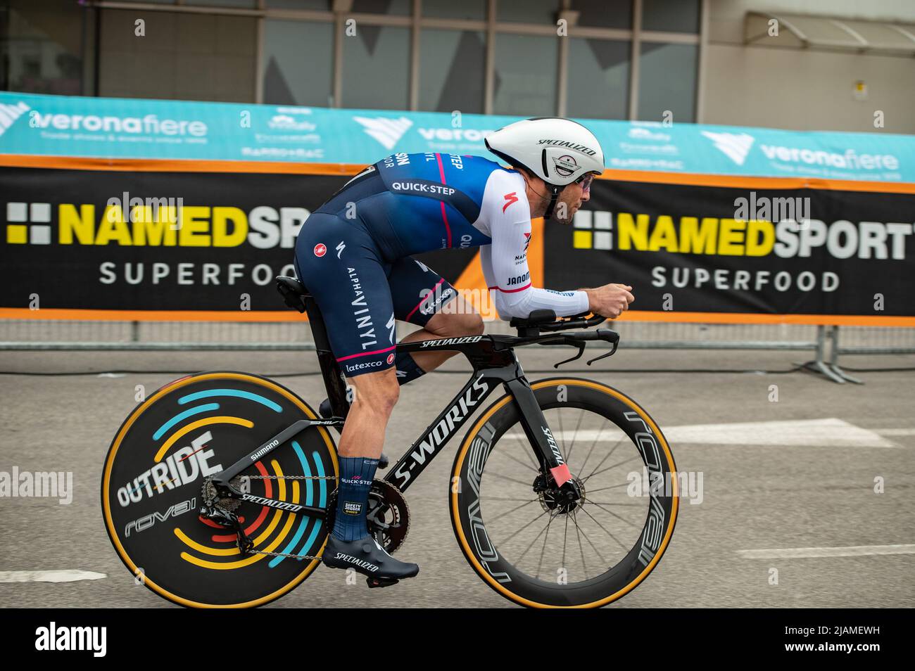 Verona, Verona, Italia, 29 maggio 2022, Mark Cavendish (Quick-Step Alpha Vinyl Team) durante il giro d'Italia 2022 - Stage 21 - Verona - Verona - giro d'i Foto Stock