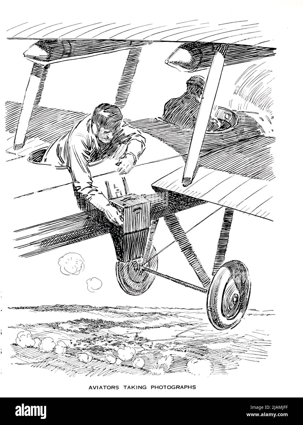 AVIATORI SCATTANDO FOTOGRAFIE dal ' Aviation book ' di Haywood Leslie Davis, anno di pubblicazione 1918 Editore New York, McLoughlin Brothers, inc. Foto Stock