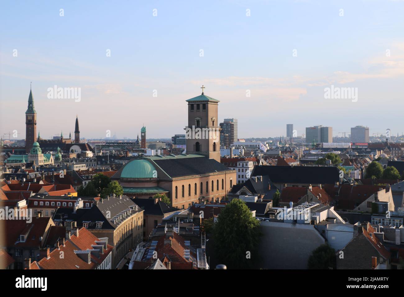 I diversi punti di vista di Copenaghen. Catturato dalla Torre rotonda, o in danese Rundetårn. Foto Stock