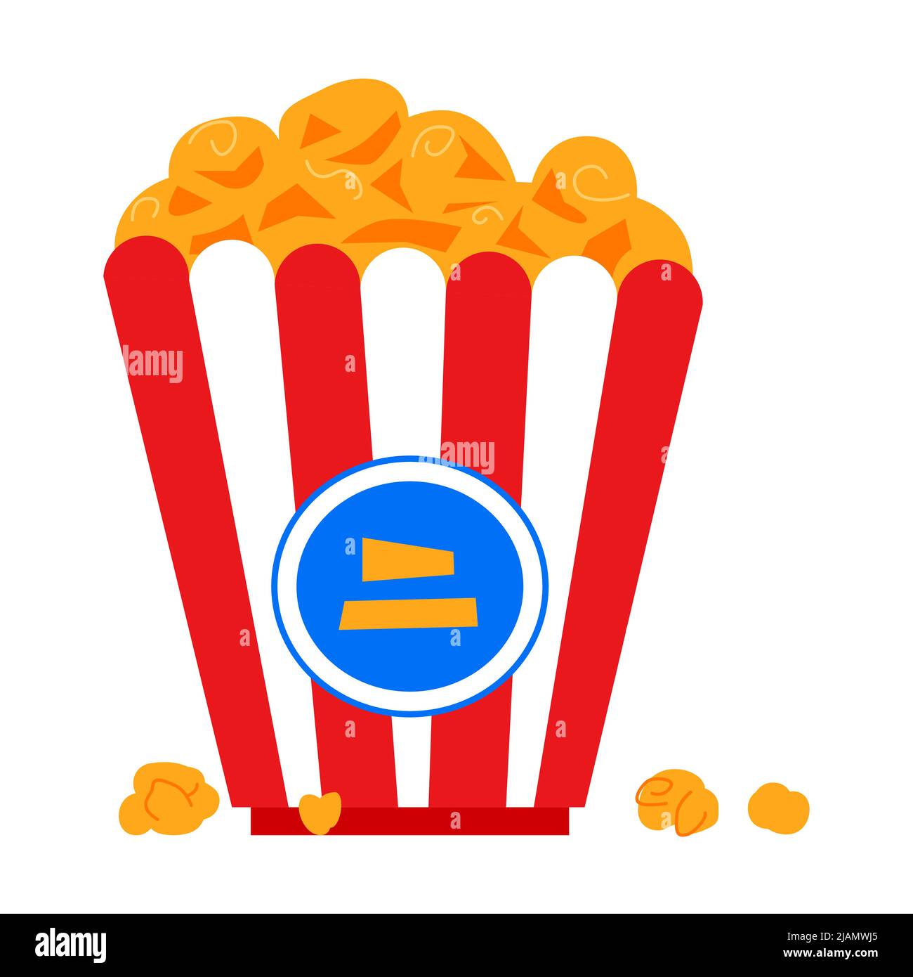 Popcorn in un sacchetto - singolo oggetto isolato di stile di disegno piatto Illustrazione Vettoriale