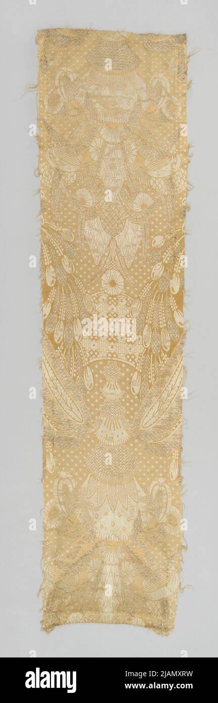 Frammento di tessuto di seta pizzo modello sconosciuto Foto Stock