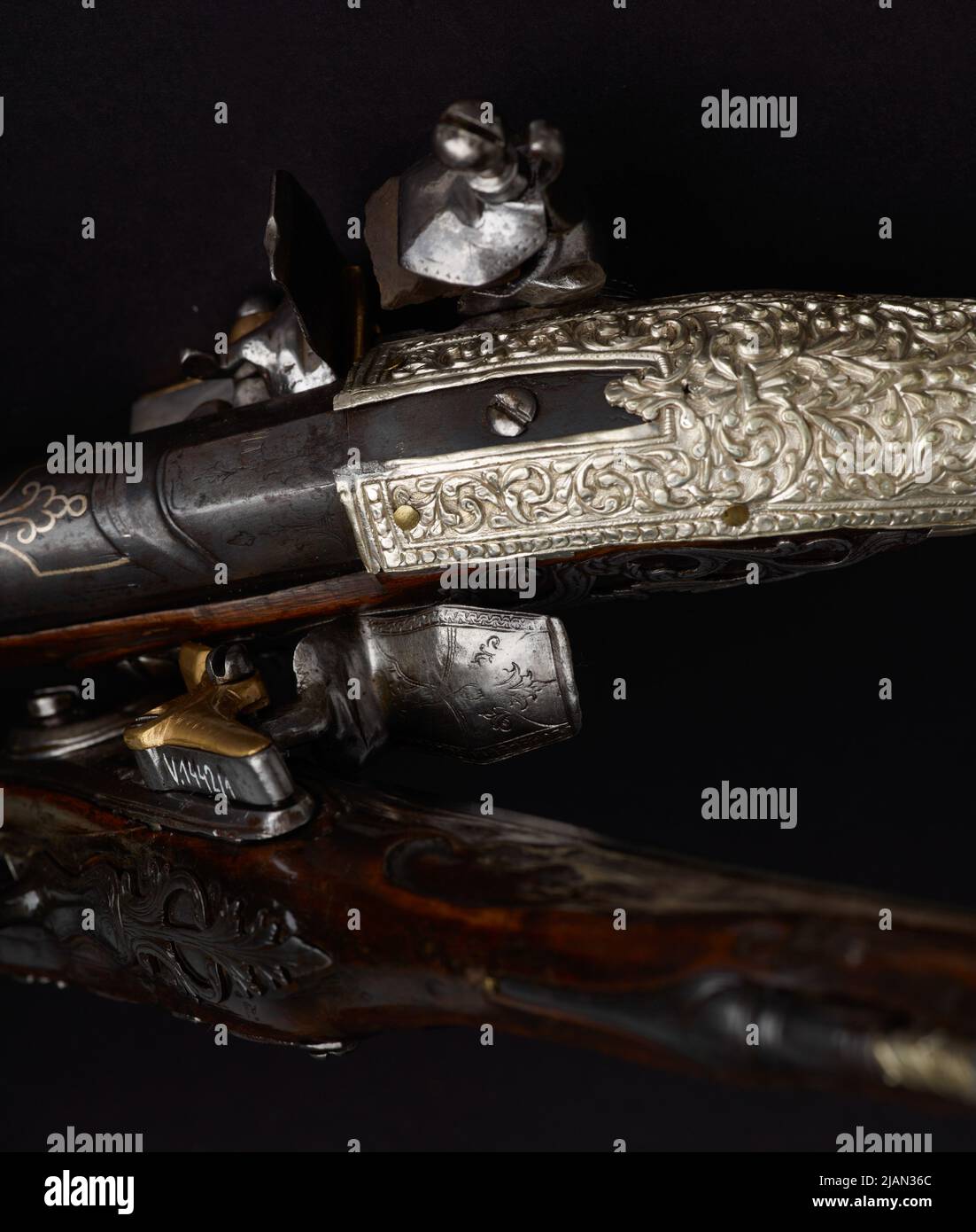 Coppia di pistole fIIntlock sconosciuto scrux Foto Stock