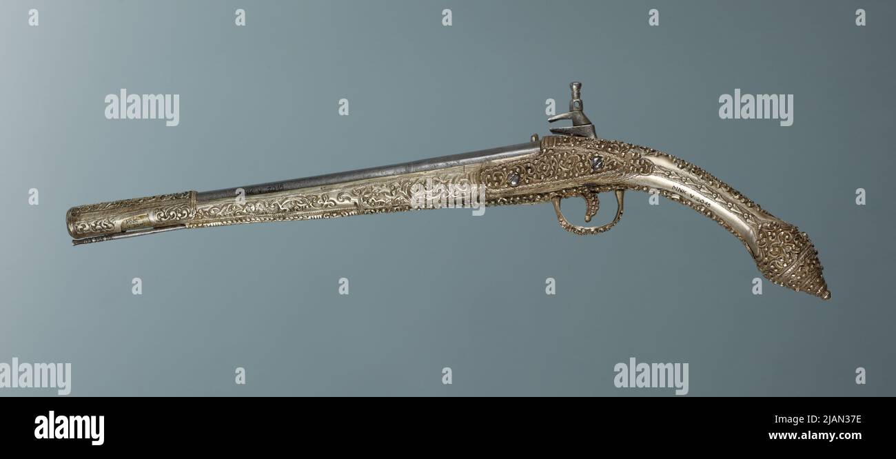 Pistola con Miquelet Rock Castello Foto Stock