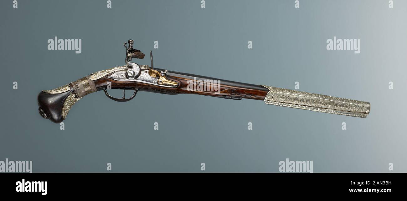 Pistola FIIntlock da una coppia sconosciuta scrux Foto Stock