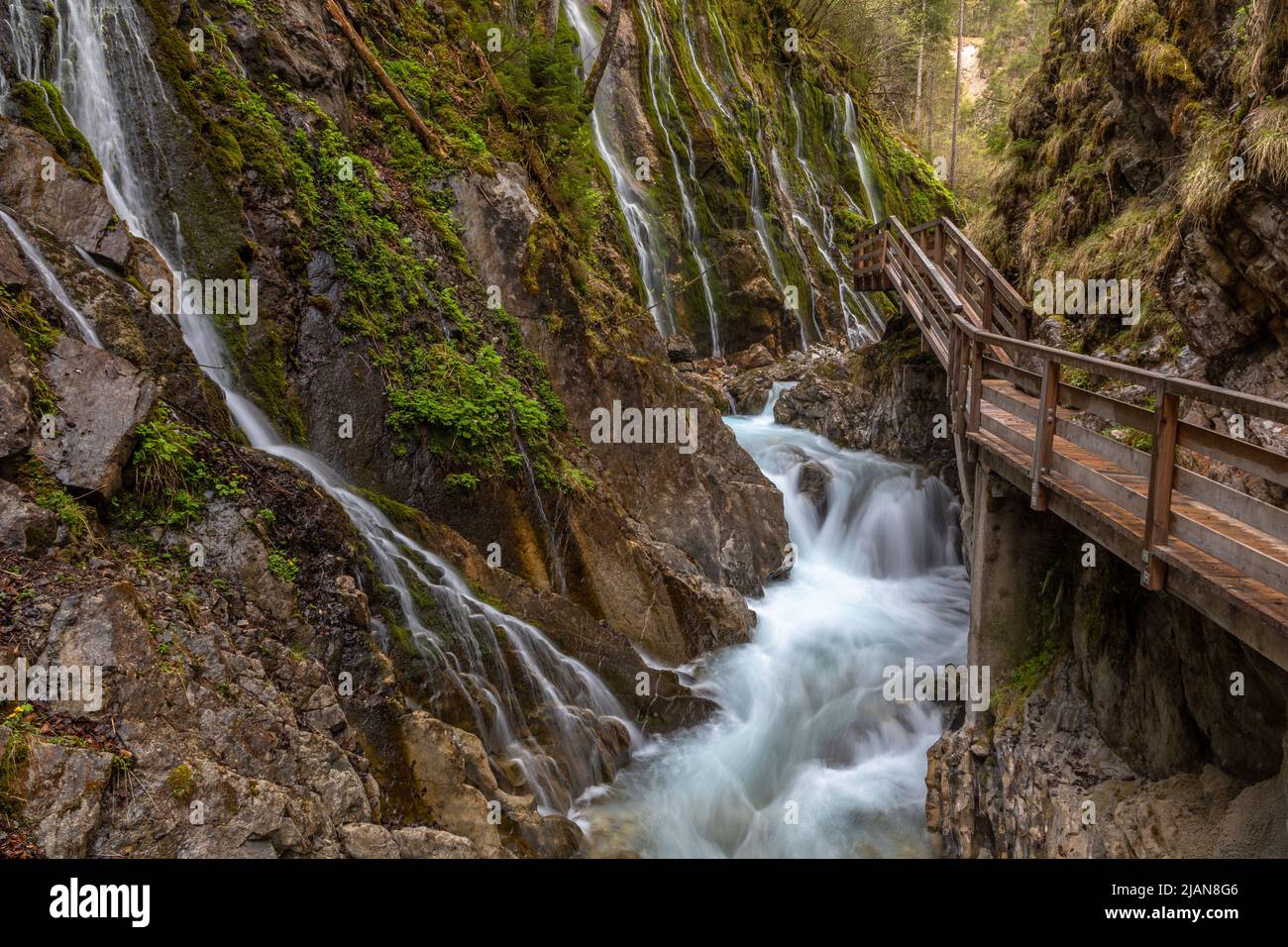 Gola di Wimbachklamm a Ramsau, nei pressi di Berchtesgaden, Baviera, Germania Foto Stock
