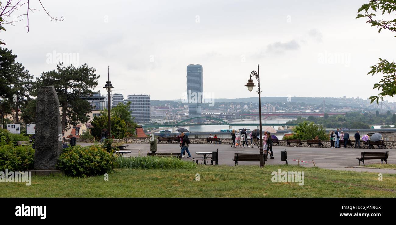 Belgrado, Serbia - 29 maggio 2021: Distretto commerciale e residenziale di Belgrado, Waterfront, Savamala. Foto Stock