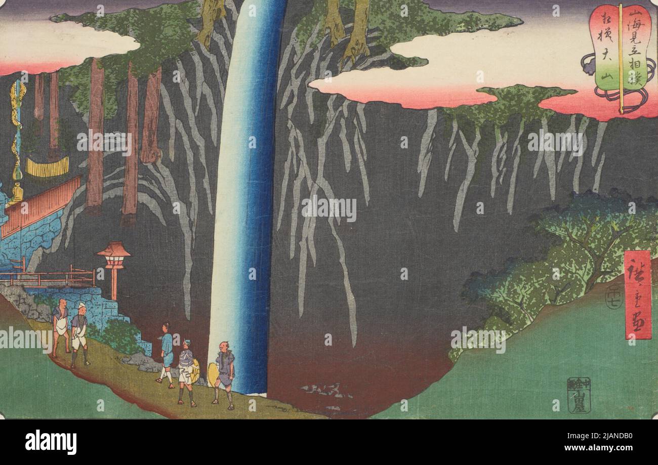 Monte Daisen nella provincia di Sagami, dalla serie: Concorso di presentazioni di montagne e mari /Sankai mitate zumo HIROSHIGE, Ichiryusai (1797 1858) Foto Stock