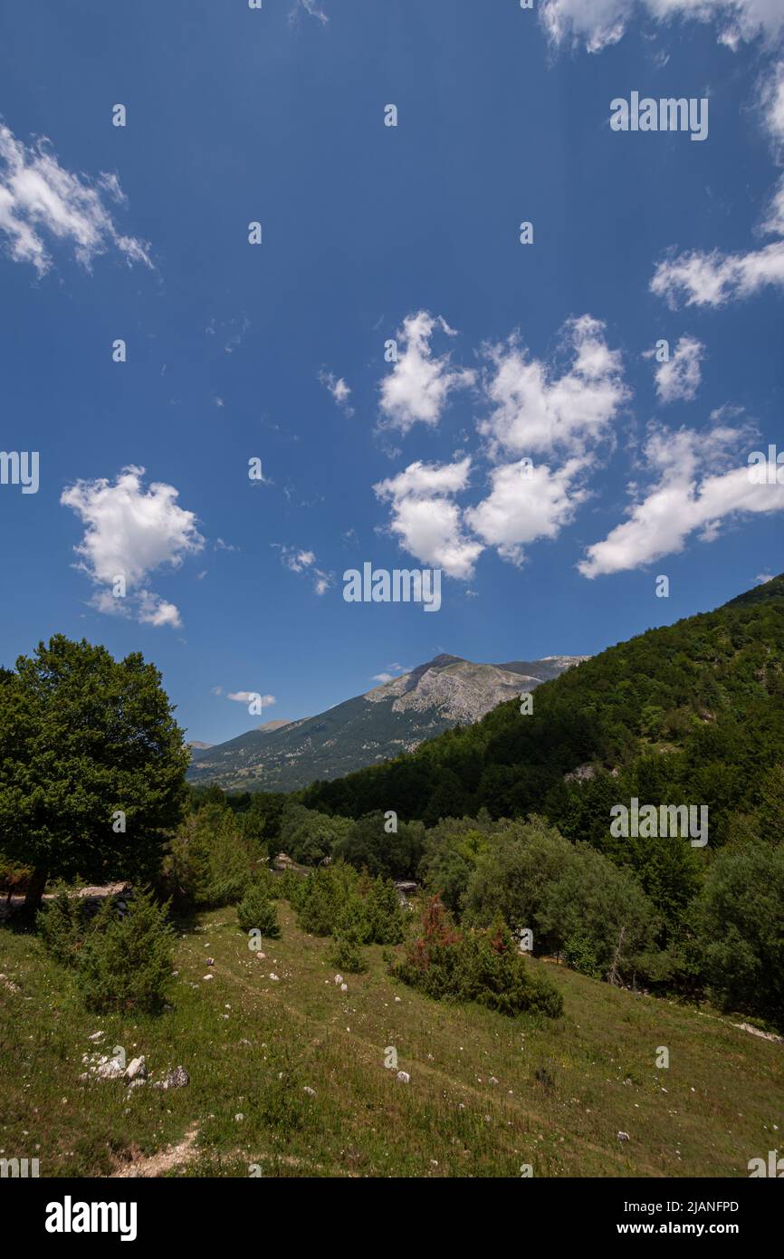 Val Fondillo, Parco Naz. DAbruzzo, paesaggio estivo Foto Stock