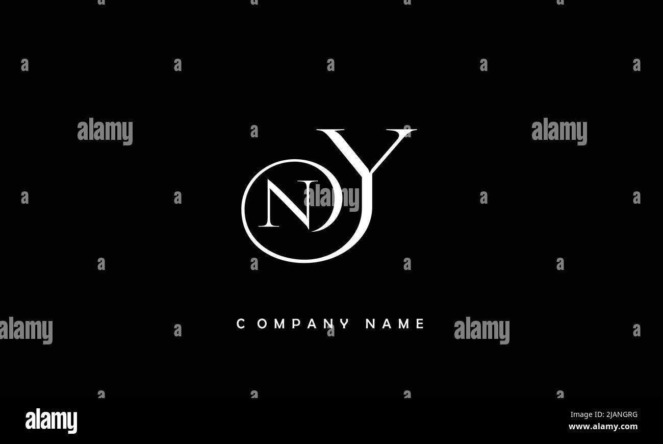 YN, NY Alphabets Letters Logo Monogram Illustrazione Vettoriale
