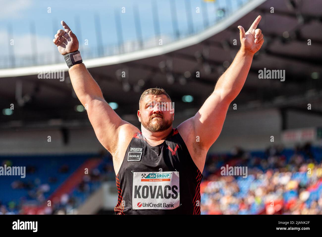 Ostrava, Repubblica Ceca. 31st maggio 2022. Il lanciatore di colpi Joe Kovacs degli Stati Uniti compete durante il Golden Spike, incontro atletico internazionale del giro continentale - categoria d'oro a Ostrava, Repubblica Ceca, 31 maggio 2022. Credit: Jaroslav Ozana/CTK Photo/Alamy Live News Foto Stock