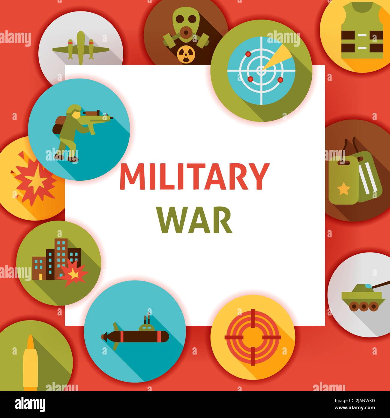 Modello di guerra militare Illustrazione Vettoriale