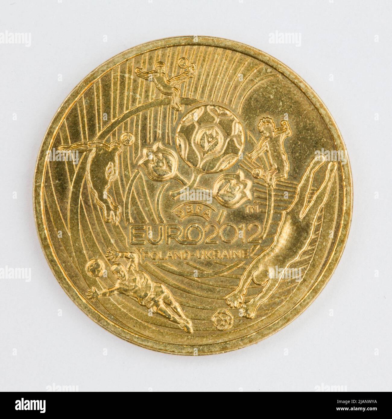 Repubblica Polacca, 2 zlotys, Campionato europeo di calcio UEFA 2010 12, Varsavia; 2012 Mint Varsavia Foto Stock