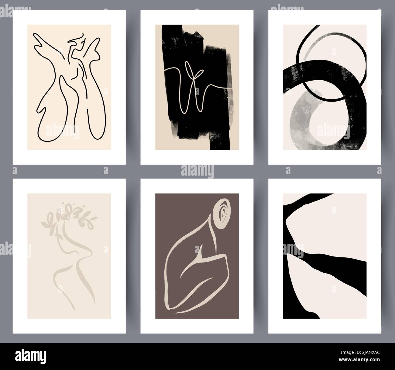 Set di semplici poster da parete astratti Illustrazione Vettoriale