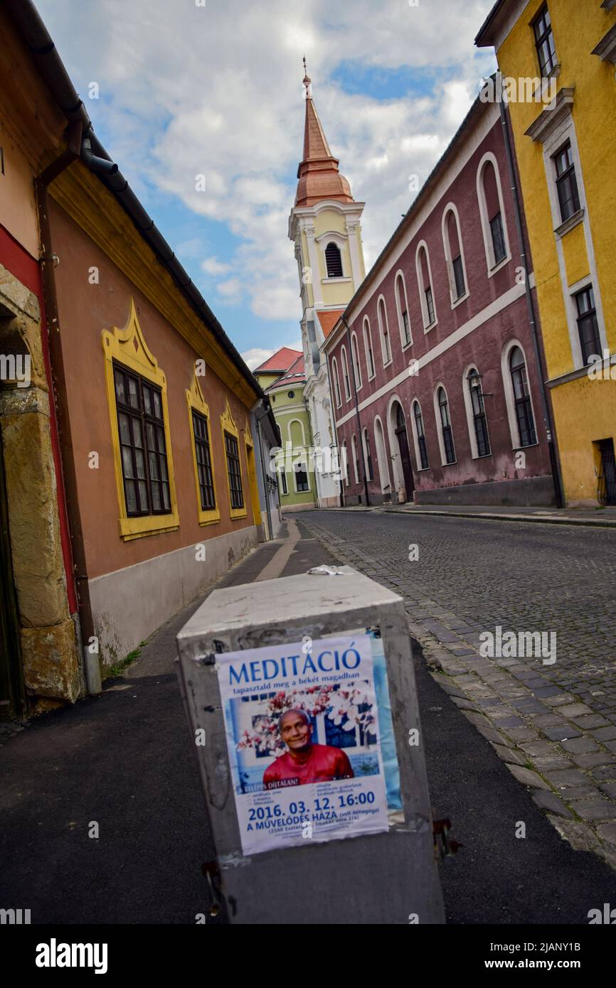 Strade di Esztergom, Ungheria. Foto Stock