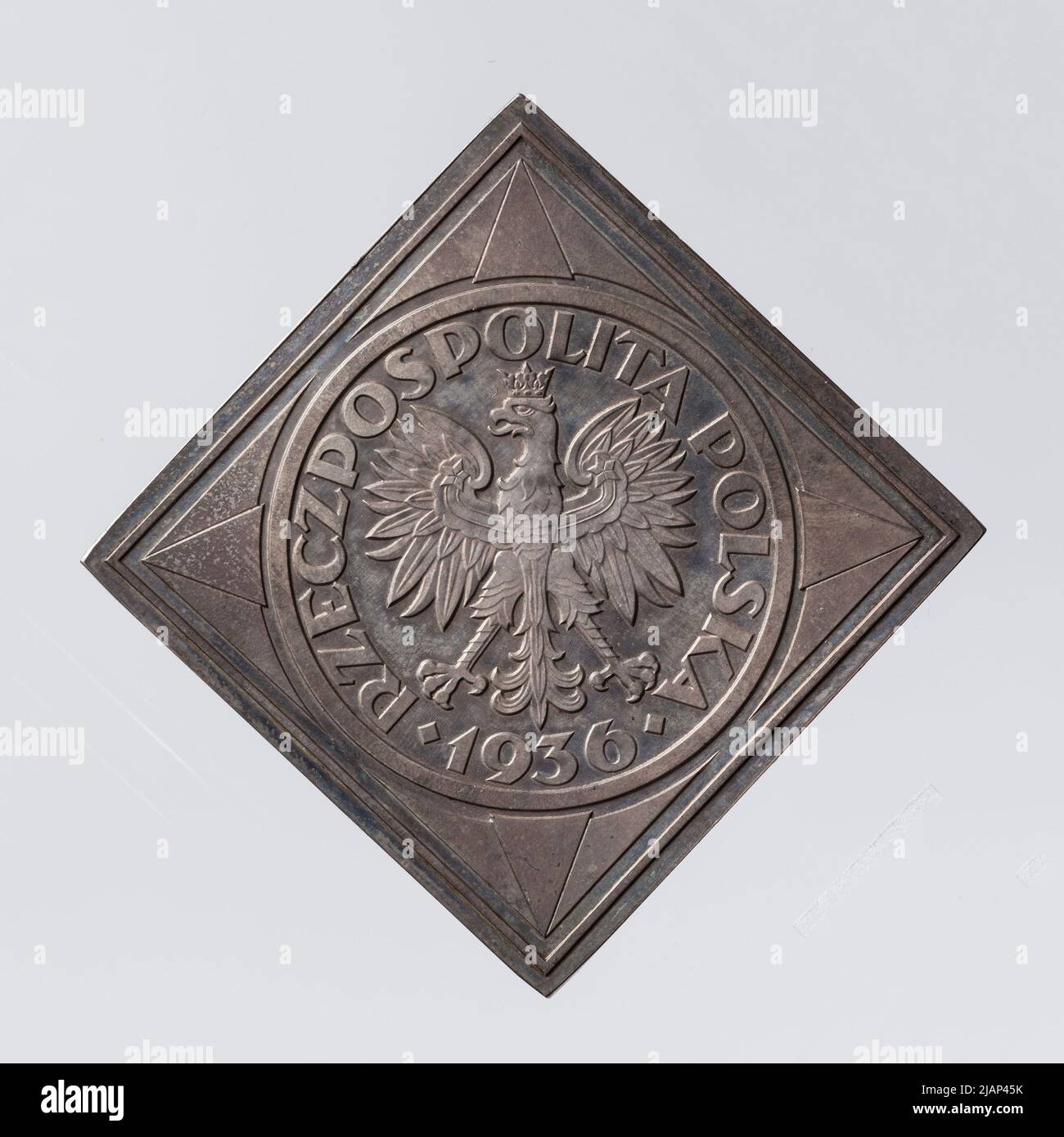 Rzeczpospolita Polska (1922–1938), 5 Zlotys, clip, campione, Varsavia; 1936 Zum Warsaw, Aumiller, Józef (1892 1963) Foto Stock