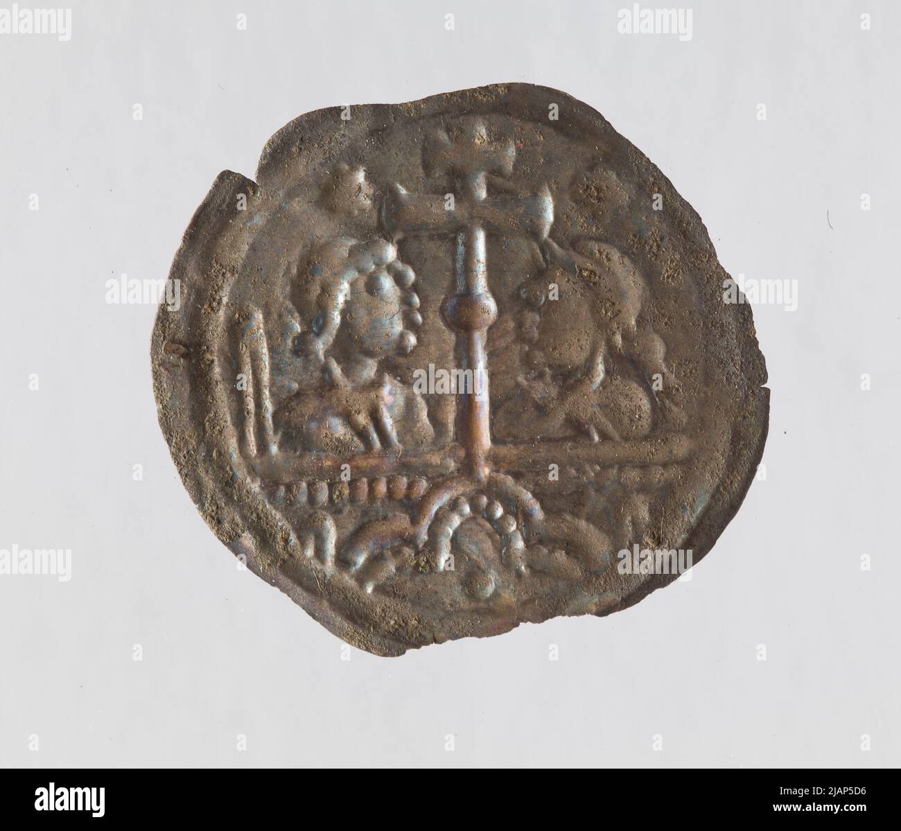Regnante non identificato, bracteate; il giro dei secoli 12th e 13th Foto Stock