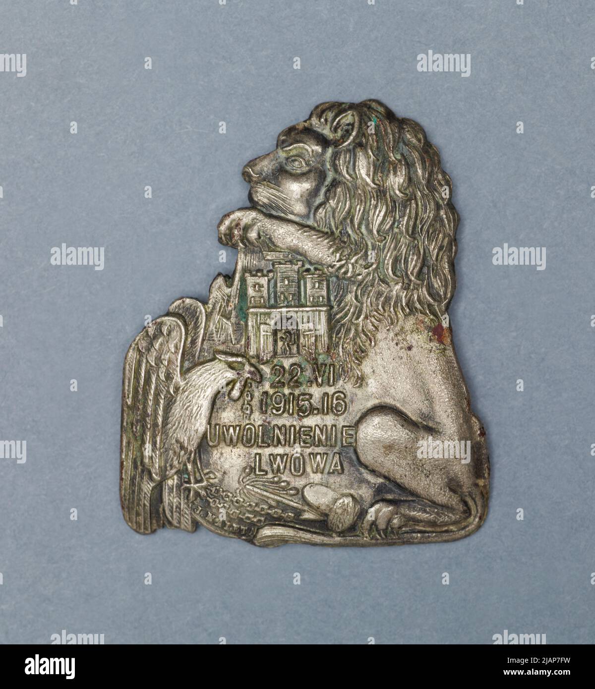 Distintivo commemorativo dell'anniversario della liberazione di Lviv dall'occupazione russa nel 1915 Unger, Eugeniusz (Fl. 1900 1950) Foto Stock
