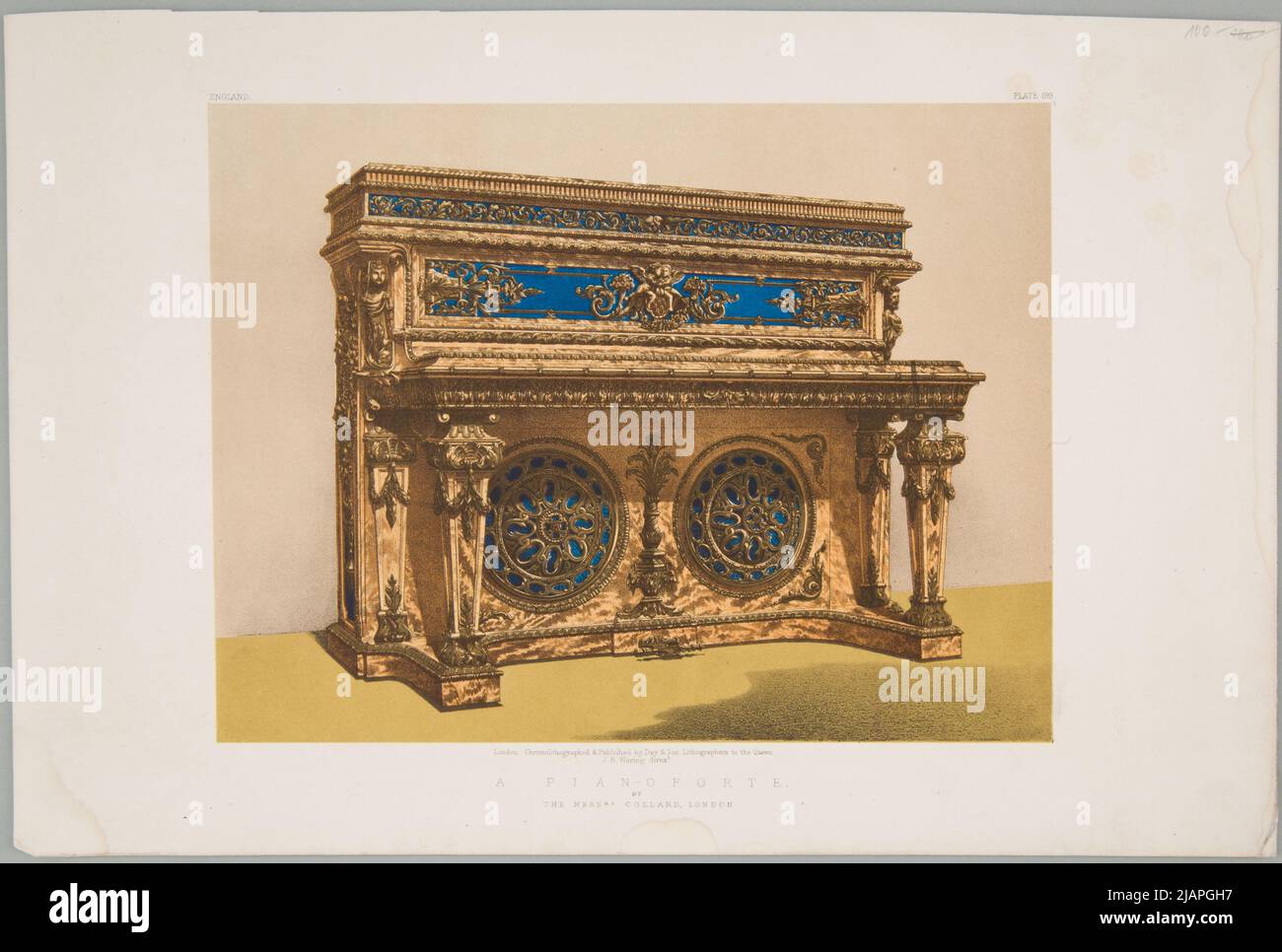 A Pianoforte z:capolavori di arte industriale e scultura alla Fiera Internazionale 1862, t.II, tbl.199 Waring, John Burley (1823 1875), Day&Son Foto Stock