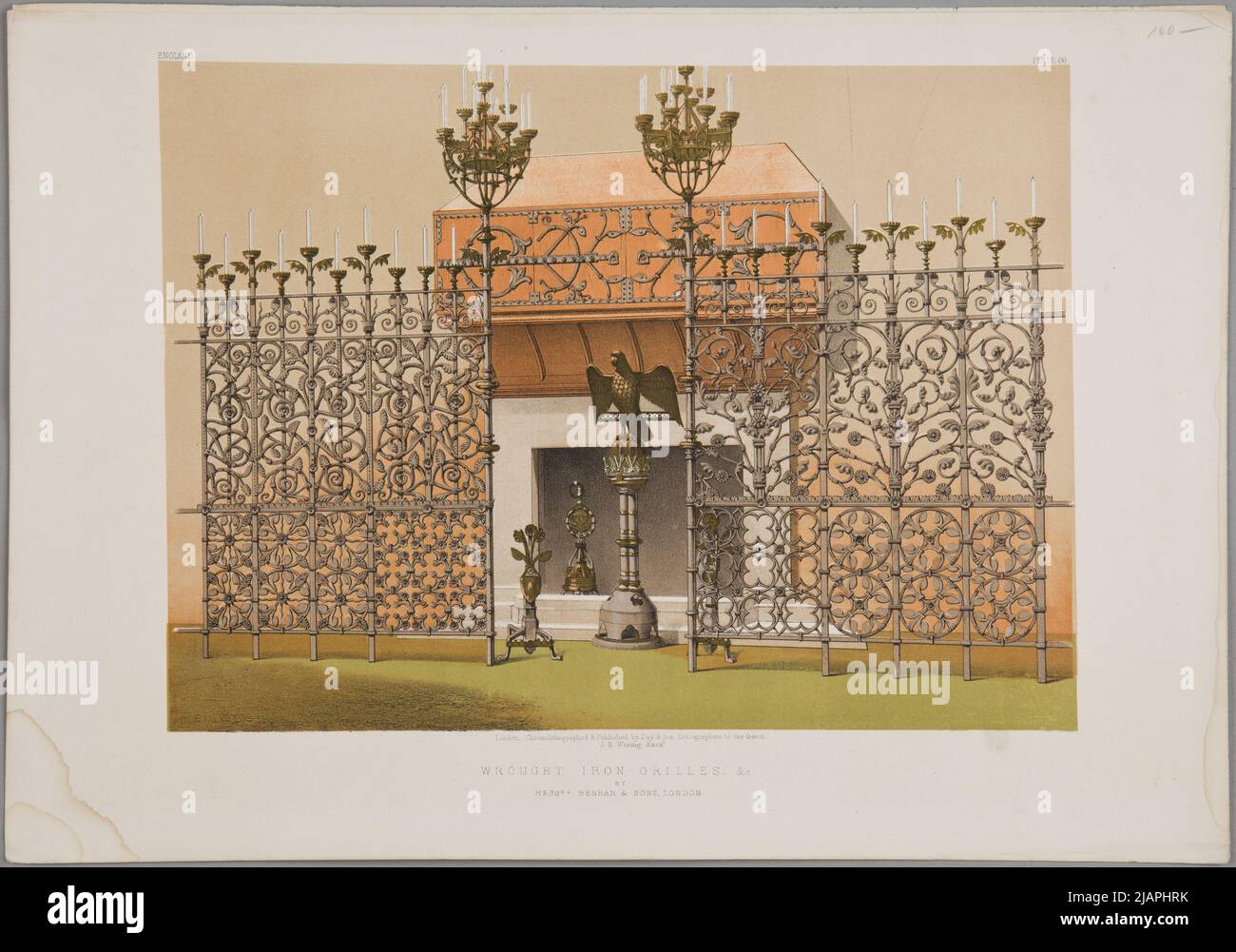 Griglie in ferro battuto z:capolavori dell'arte industriale e della scultura all'esposizione Internazionale 1862, t.II, tbl.66 Waring, John Burley (1823 1875), Day&Son Foto Stock