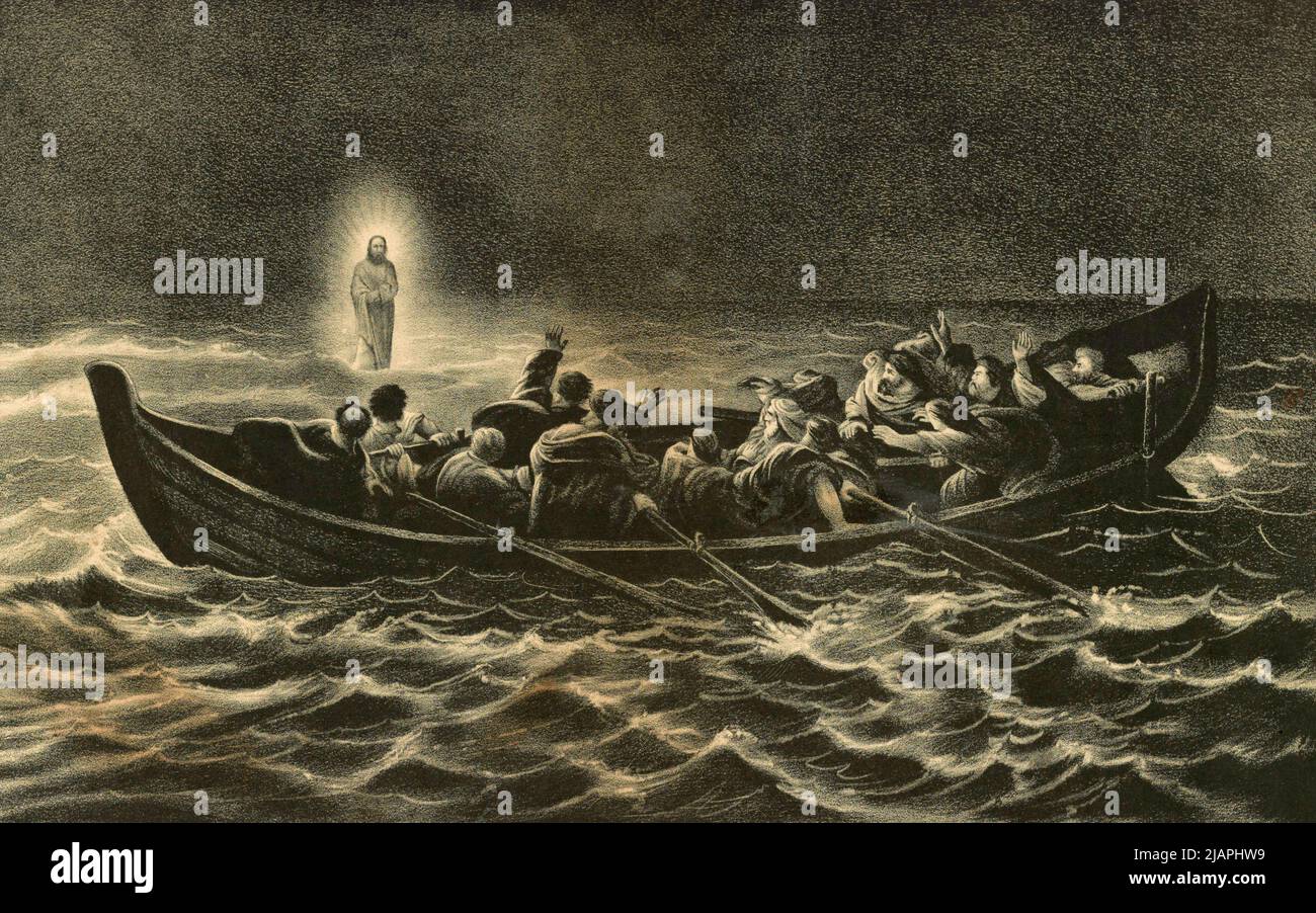 Gesù che cammina sull'acqua immagini e fotografie stock ad alta