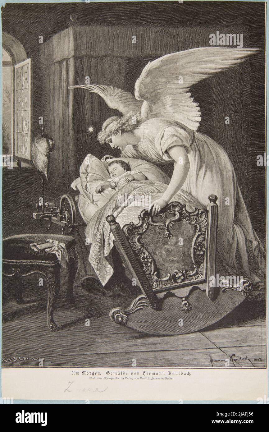 Al mattino secondo il dipinto di Hermann Kaulbach. Una clip di una rivista tedesca. Weber, Max (1847 ), Kaulbach, Hermann von (1846 1909) Foto Stock