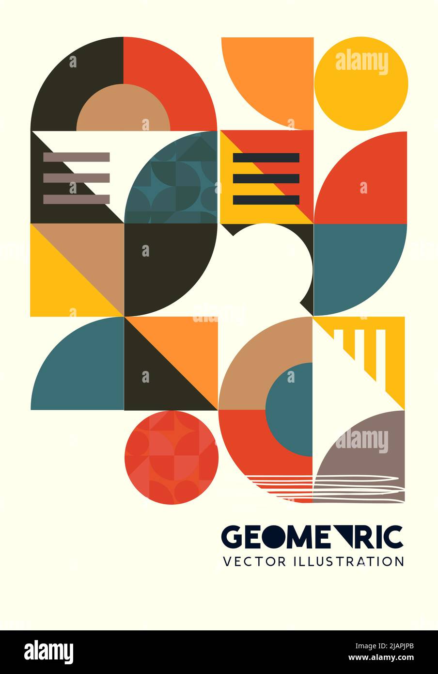 Forme geometriche creative e layout di pattern. Illustrazione vettoriale. Illustrazione Vettoriale