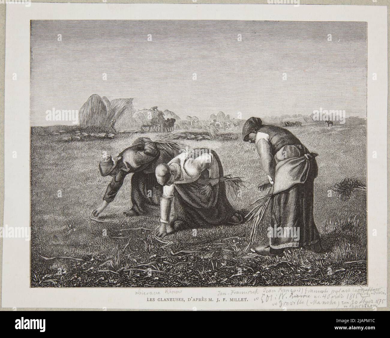 Collettori di orecchio secondo J. F. Millet. Rivista francese clipping. Unknown, Millet, Jean Francois (1814 1875) Foto Stock