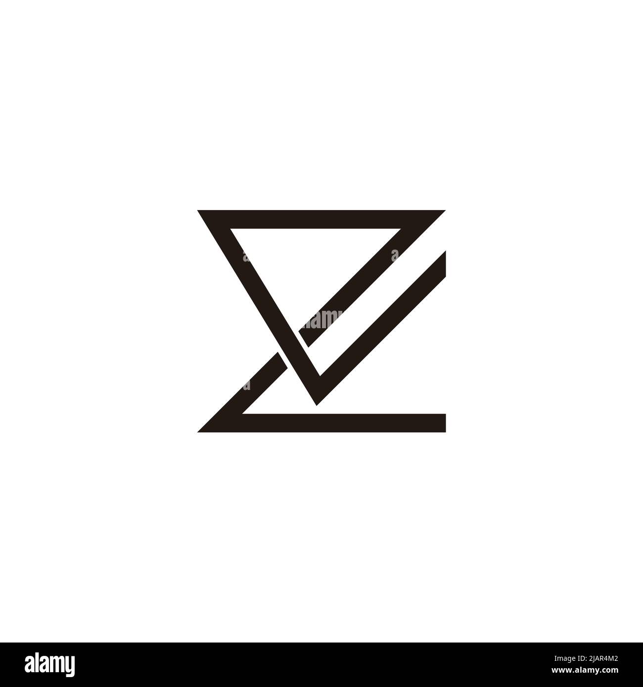lettera zv vettore logo linea di sovrapposizione semplice Illustrazione Vettoriale