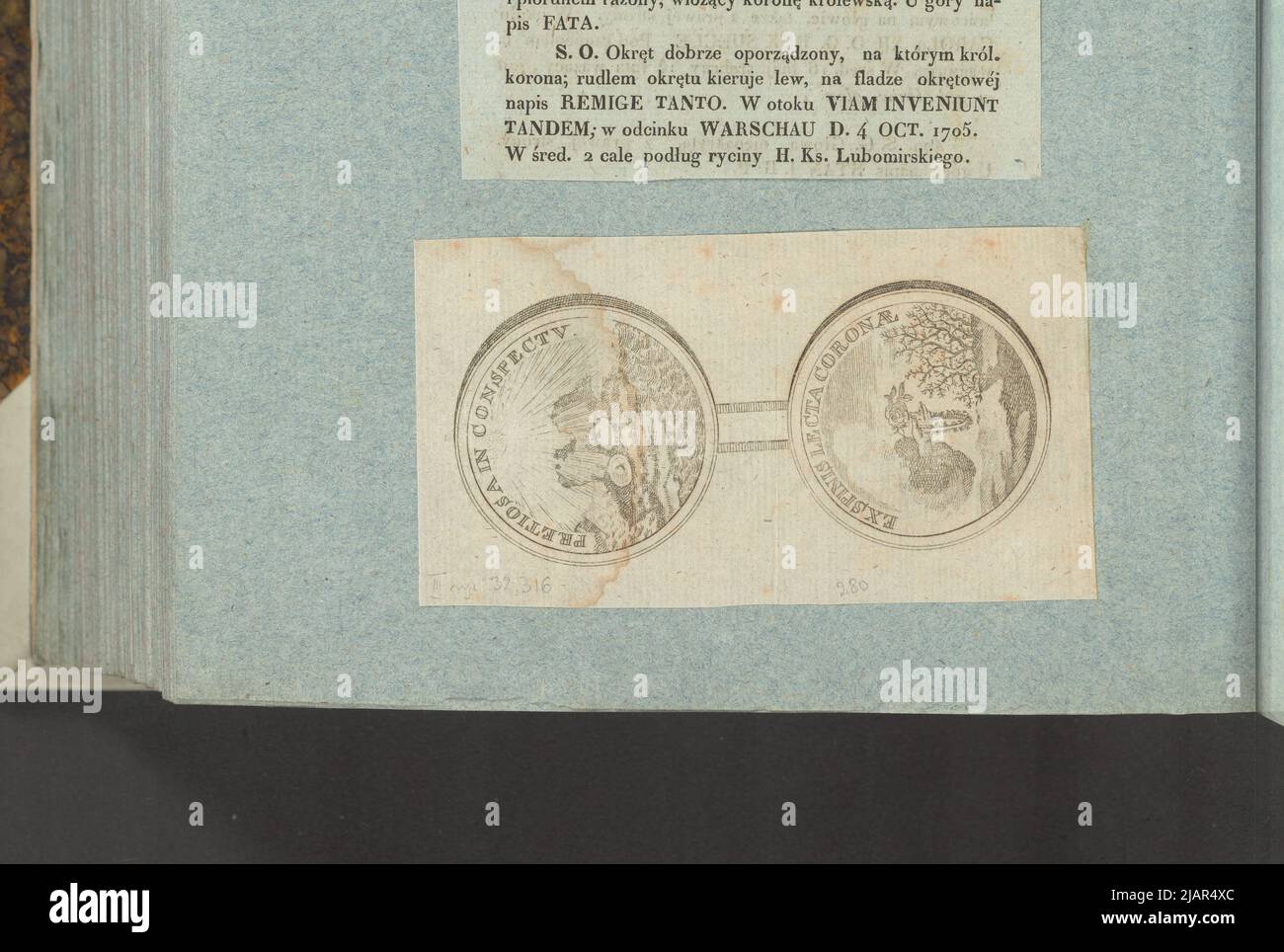 Immagine della medaglia di Stanisław Leszczyński [], in: Album del collezionista: Figure di medaglie polacche al lavoro di X.B. Albertrande: Storia polacca con medaglie certificate. Preparato dal principe Henryk Lubomirski 1822 1830 arrangiato in ordine secondo la lista delle medaglie polacche di Feliks Bentkowski 1832 (item 280) sconosciuto Foto Stock