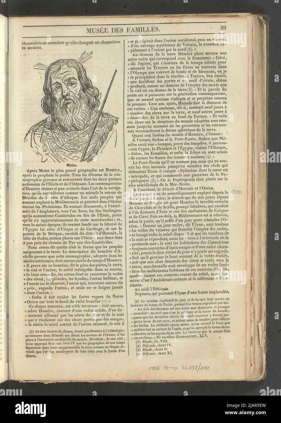 Yearbook 2, taccuino 13, marzo 1834 Moses and Homer, due illustrazioni per l'articolo Ancient Geography. Moise Homere in: Musee des Familles, lettura serale. T. 1. (Anno 1 e 2) Parigi, [1833 1834]. Sconosciuto Foto Stock