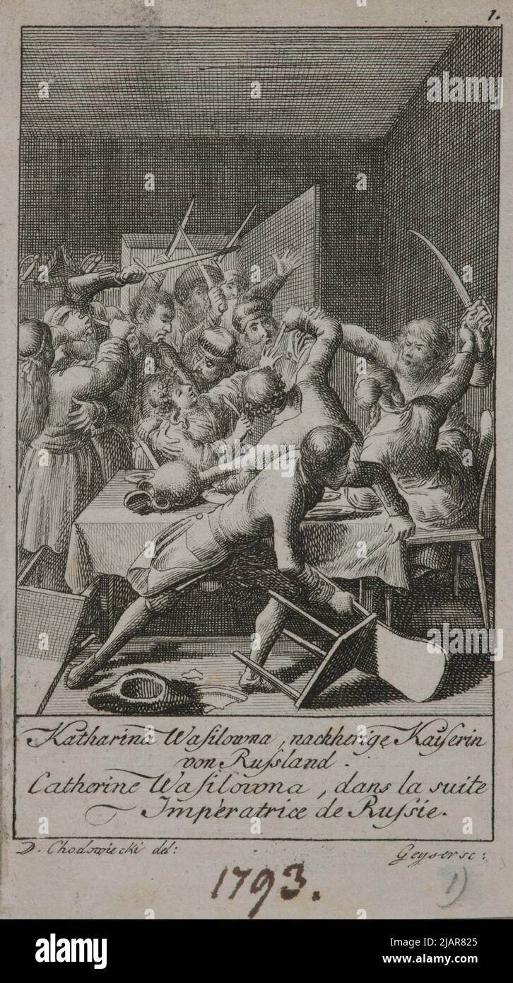 1 (dal 12) alla storia medievale e moderna, pubblicato in: Almanac de Gotha pour l'anneé 1793. Ettinger (copia) Geyser, Christian Gottlieb (1742 1803), Chodowiecki, Daniel Nikolaus (1726 1801) Foto Stock