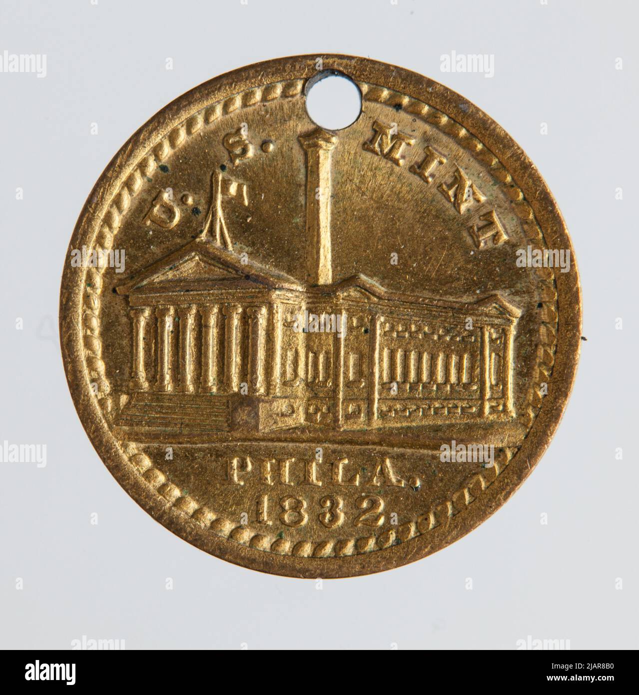 Token commemorativo / pendente, Mint of Philadelphia U. S. Mint Phila. 1832 sconosciuto Foto Stock