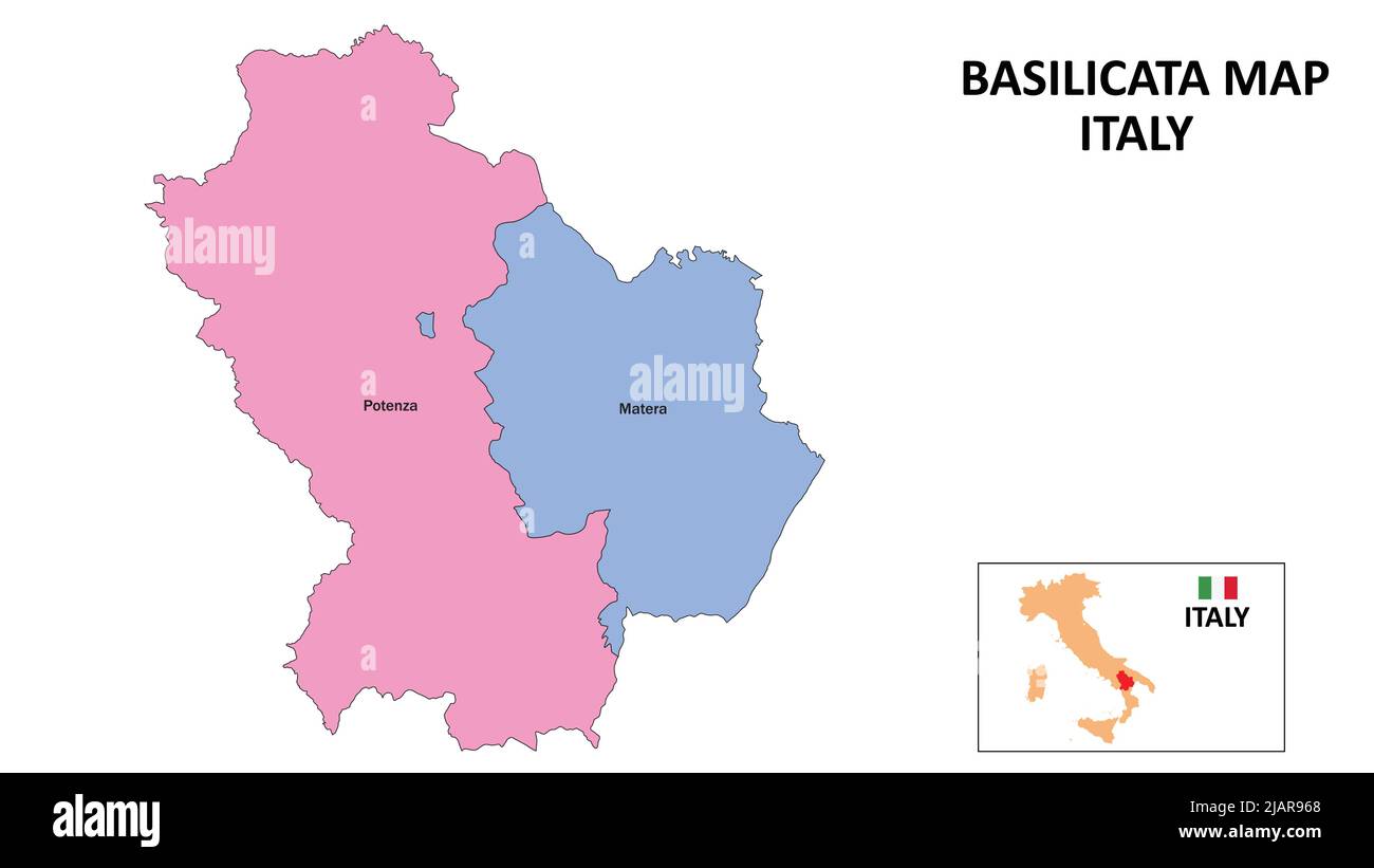 Mappa Basilicata. Mappa del distretto di Basilicata nella mappa del