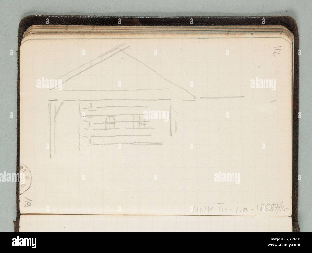 Frammento di facciata stradale / schizzo di tronchi da Bali (disegno a due lati) sconosciuto Foto Stock