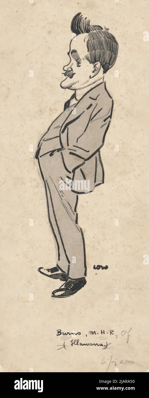 Caricatura del politico australiano George Mason Burns ca. 1915 Foto Stock