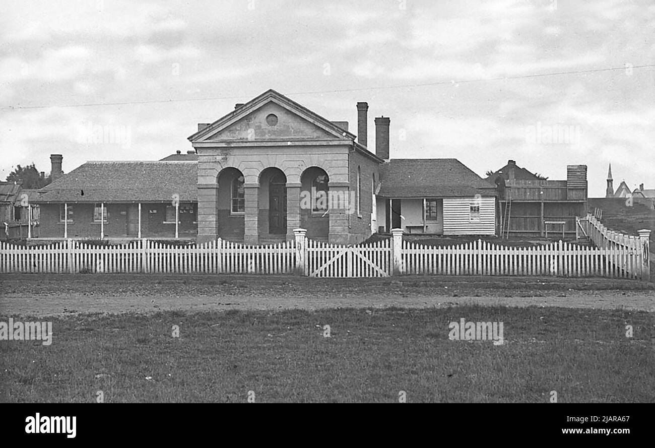 Court House and Jail, (dove furono imprigionati i boscranger ben Hall e Johnny Dunn), Orange, NSW, Australia ca. Tra il 1870 e il 1875 Foto Stock