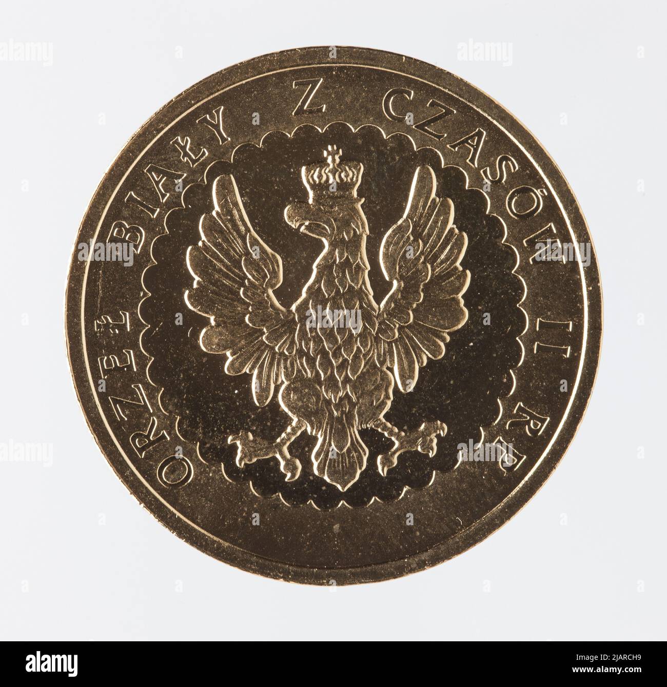 Token commemorativo della serie aquile del polacco, Aquila bianca dei tempi della seconda Repubblica Polacca Mennica Polska S.A. Foto Stock