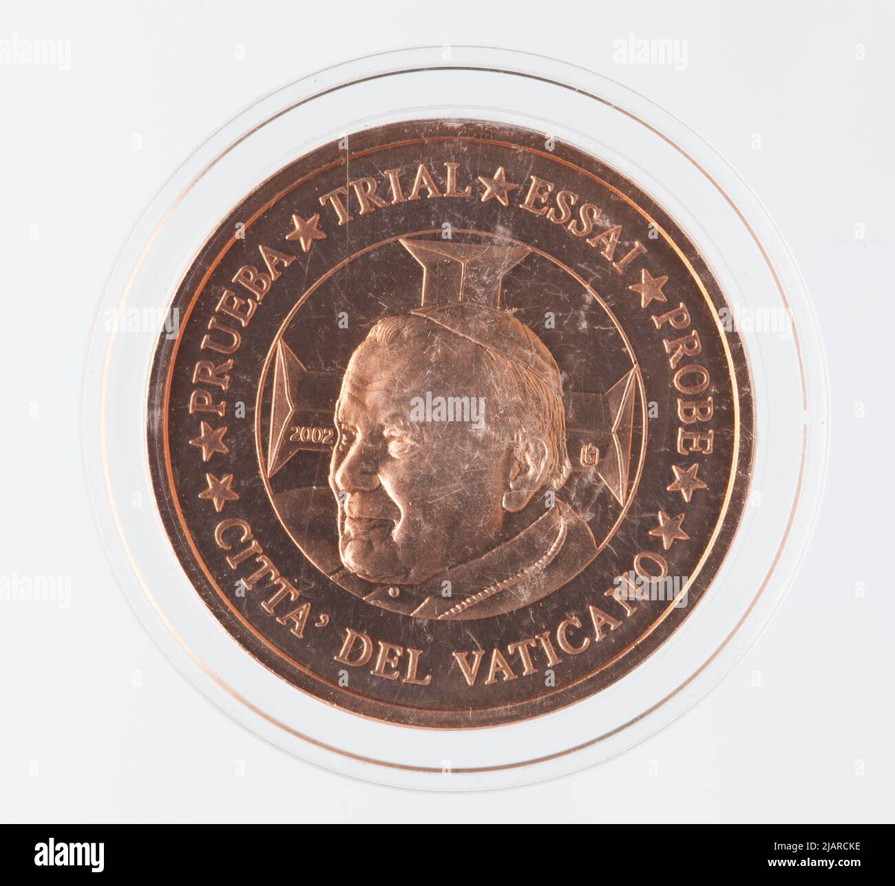 Euro Collection una moneta, 5 centesimi per il Vaticano; 2002 Foto Stock