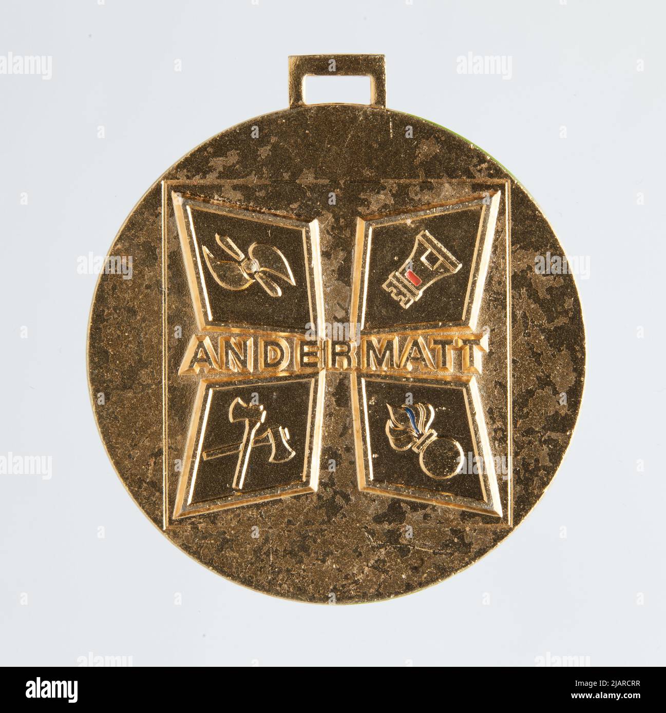 Medaglia sportiva: Sport invernali, Andermatt, Svizzera Foto Stock