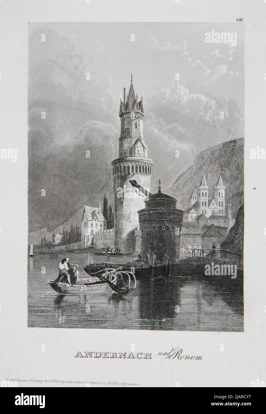 Andernach sul Reno (Tabella VII) in: Meyra Universum, cioè descrivendo le visioni più convenienti e commenti di oggetti di natura e arte in tutta la terra, vol sconosciuto Foto Stock