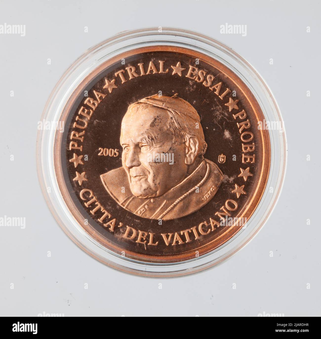 Euro Collection una moneta, 2 centesimi per il Vaticano; 2005 Foto Stock