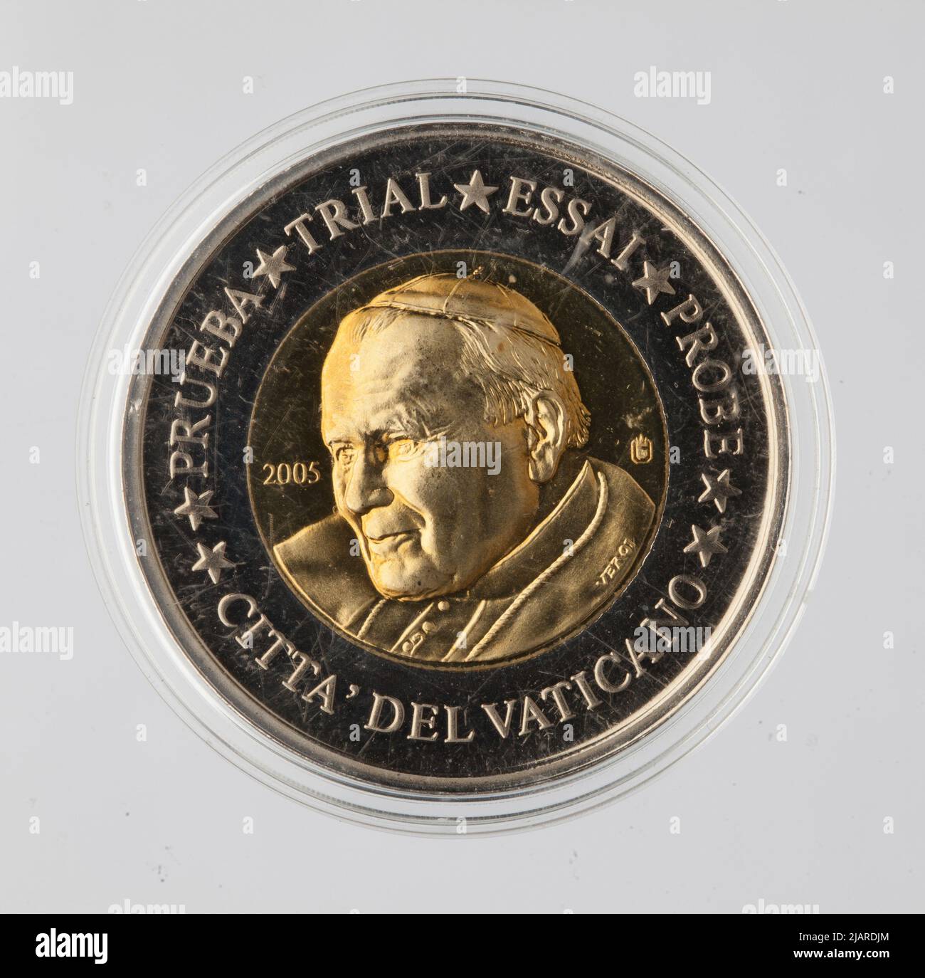 Euro Collection una moneta, 2 euro per il Vaticano; 2005 Foto Stock